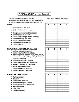 free printable reports progress toddler Repo Monarch Preschool Old by  Miss  2 3 Teachers  Year