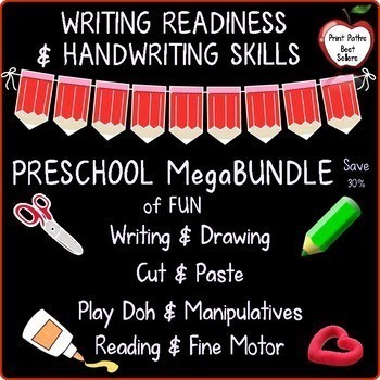 Preview of Preschool Writing Readiness and Handwriting: 13 Complete Resources~ MegaBundle
