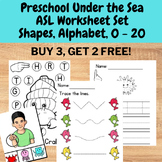 Preschool ASL Under the Sea Ocean Worksheet Set Alphabet S