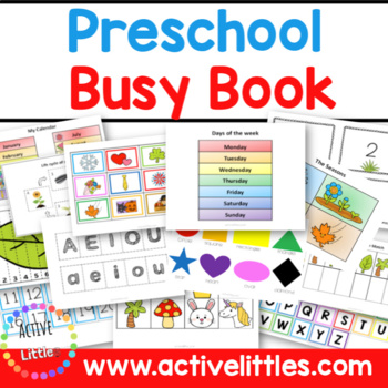 Preview of Preschool Activities Busy Book Binder - for Toddler, PreK and Kindergarten