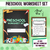 Preschool Activity Bundle, Letters, Colours, Tracing, Sort