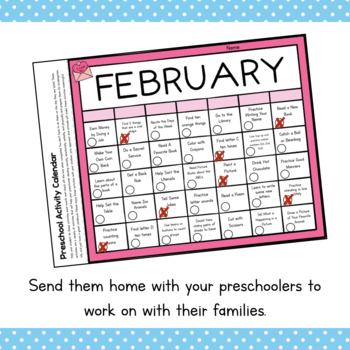 Preschool Activity Calendar by Simply Schoolgirl | TpT