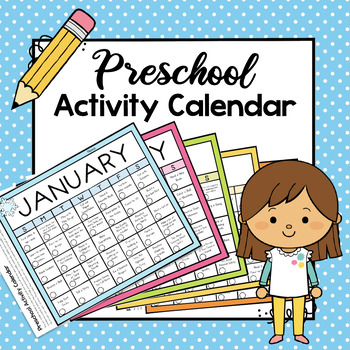 Preschool Activity Calendar by Simply Schoolgirl | TpT