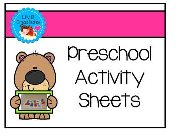 Preschool Activity Sheets by Lily B Creations | Teachers Pay Teachers