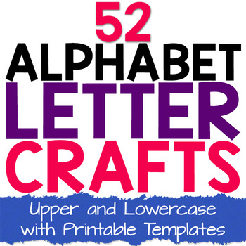 Preview of Preschool Alphabet Book - 52 Alphabet Letter Crafts for Kids