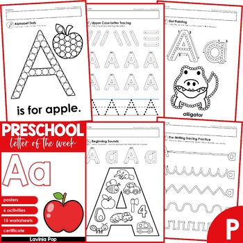 Preview of Preschool Alphabet Letter of the Week A FREE
