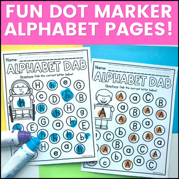 Preschool Alphabet Worksheet Bundle l Letter Recognition l Bingo Dab ...