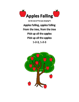 Preview of Preschool Apples Falling Free Printable