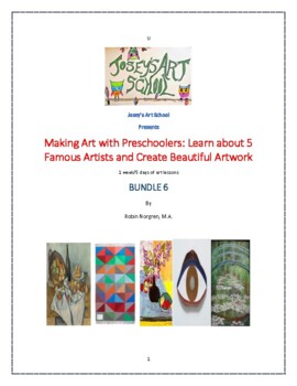 Preview of Preschool Art Lessons Bundle Artists History PACKET 6 Prek-1ST GRADE