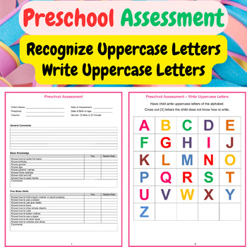 Preview of Preschool Assessment, Back to School Pack