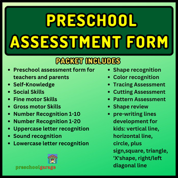 Preview of Preschool Assessment Form