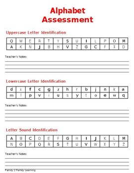 Preview of Preschool Assessment Pack 100% Editable