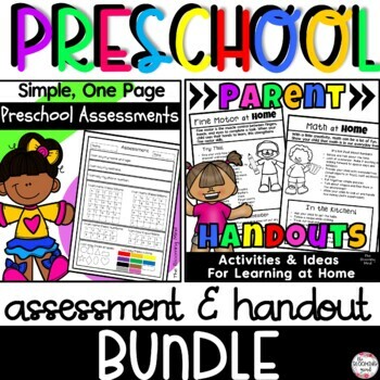 Preschool Assessment and Parent Handout Bundle