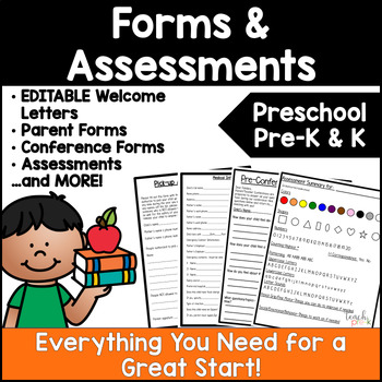 Preview of Preschool Assessments, Back-to-School Forms, Parent-Teacher Conference Forms