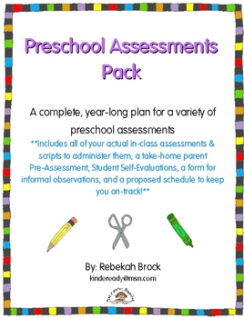 Preview of Preschool Assessments Pack: A Year-Long Plan Includes Actual Tests & Scripts