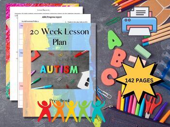 Preview of Preschool Autism Lesson Plan Curriculum / Home Learning Made Easy (Printable)