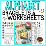 Alphabet Bracelets (+ 52 Kindergarten Alphabet Worksheets)