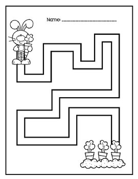 preschool basic mazes spring theme by puddles of fun learning tpt