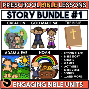 Preview of Preschool Bible Lessons Story Bundle #1