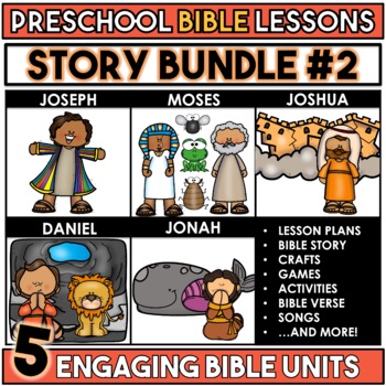 Preview of Preschool Bible Lessons Story Bundle #2