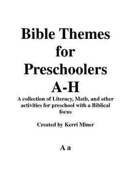Preview of Preschool Bible Themed Activities A-H