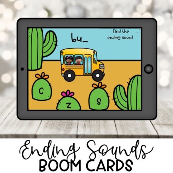 Preview of Preschool Boom Cards | Ending Sounds | Distance Learning