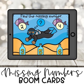 Preview of Preschool Boom Cards | Missing Numbers | Distance Learning