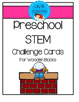 Preview of Preschool STEM Challenge Cards - Wooden Blocks