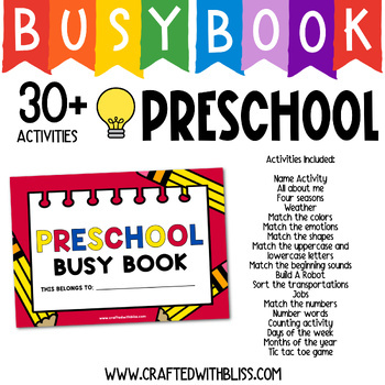 Preschool Busy Book Quiet Book Adapted Book Busy Binder Learning Folder ...