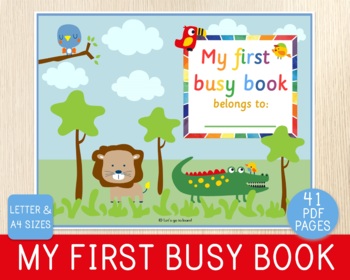 Preview of Preschool Busy Book, Toddler Learning Binder, Worksheets, Literacy, Numbers