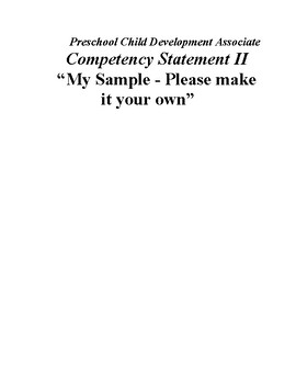 Preview of Preschool CDA Portfolio Competency Statement II “Sample"