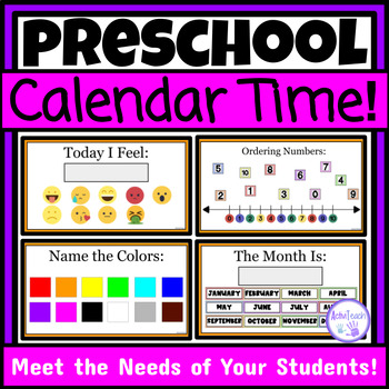Preview of Preschool Calendar Time Morning Meeting Slides Special Education Life Skills