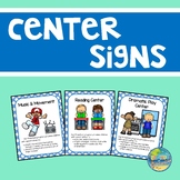 Preschool Center Signs--Blue with White Polka Dots
