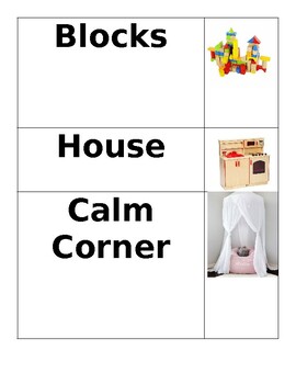 Preview of Preschool Centers Choice Board