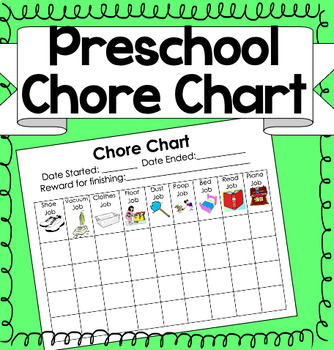 Preview of Preschool Chore Chart!  Editable for YOUR child!