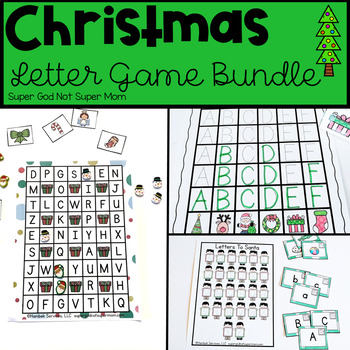 Preview of Preschool Christmas Alphabet Activities Bundle