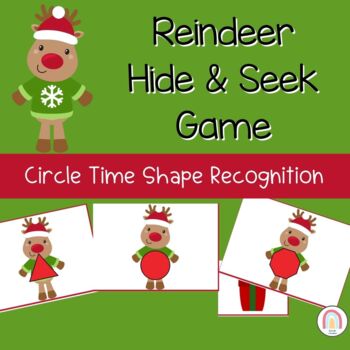 Preview of Preschool Christmas CIRCLE TIME GAME  - Hide & Seek Shape Recognition