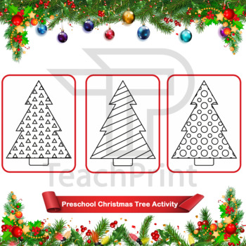 Preview of Preschool Christmas Tree Activity Book for kids
