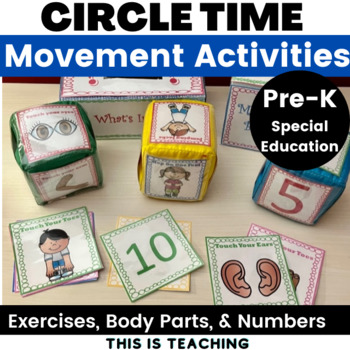 Preview of Preschool Circle Time Movement Exercise Activities, Centers, & Games