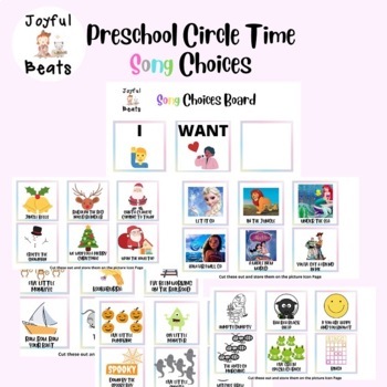 EYFS SEN CIRCLE TIME/CHILDMINDER/NURSERY CARDS CHOOSE A SONG BOARD 