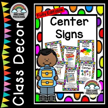 Preschool Classroom Center Signs - Back to School by Awesome Preschool