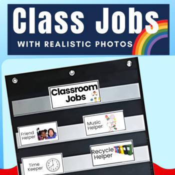 Preview of Preschool Classroom Job Labels Realistic Photos and Jobs to Encourage SEL