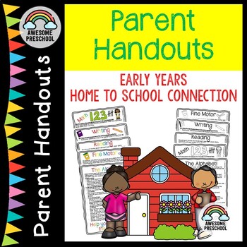 Preview of Parent Handouts for Preschool, and Kindergarten