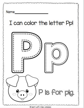 Preschool Coloring Pages - Letter Recognition - Alphabet - Kindergarten