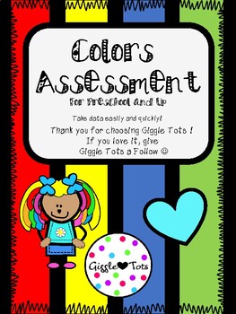 Preview of Preschool Colors Assessment
