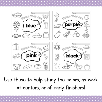 Preschool Colors- Color Coloring Pages by Simply Schoolgirl | TpT
