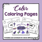 Preschool Colors- Color Coloring Pages