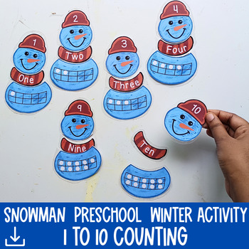 Preview of Preschool Counting Activity, Winter toddler Activity, Learn To Count, Preschool