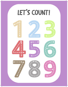 Preview of Preschool Counting Chart with Arrows 1-9