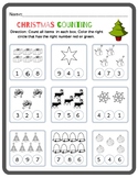 Preschool - Kindergarten Counting Worksheet (Christmas)